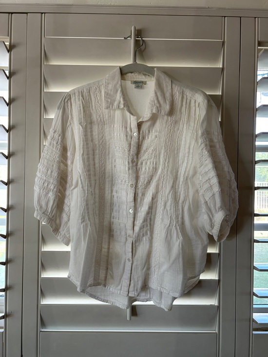 Sundance Tops - Sundance White Button-Up Cotton Blouse